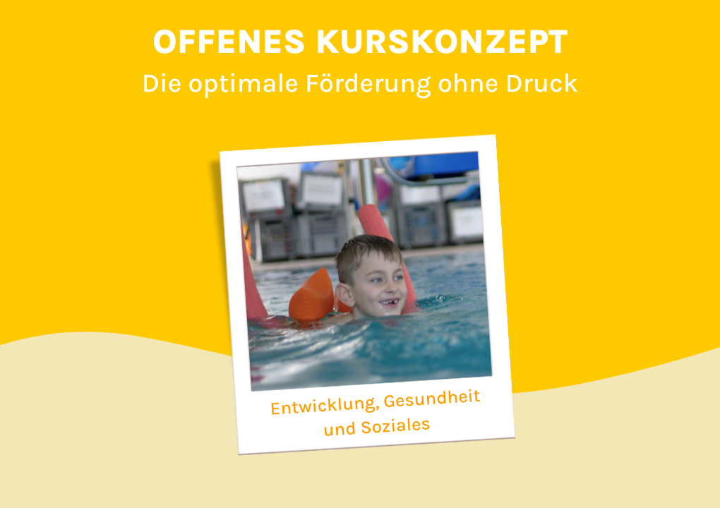 Kind schwimmt unter Poolnudel durch 