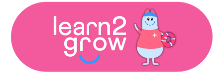 ein pinker Button mit learn2grow
