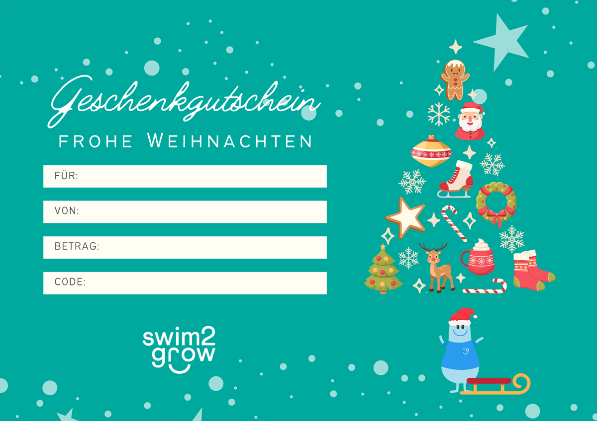 hellblauer Gutschein zum Danke sagen mit Herzen