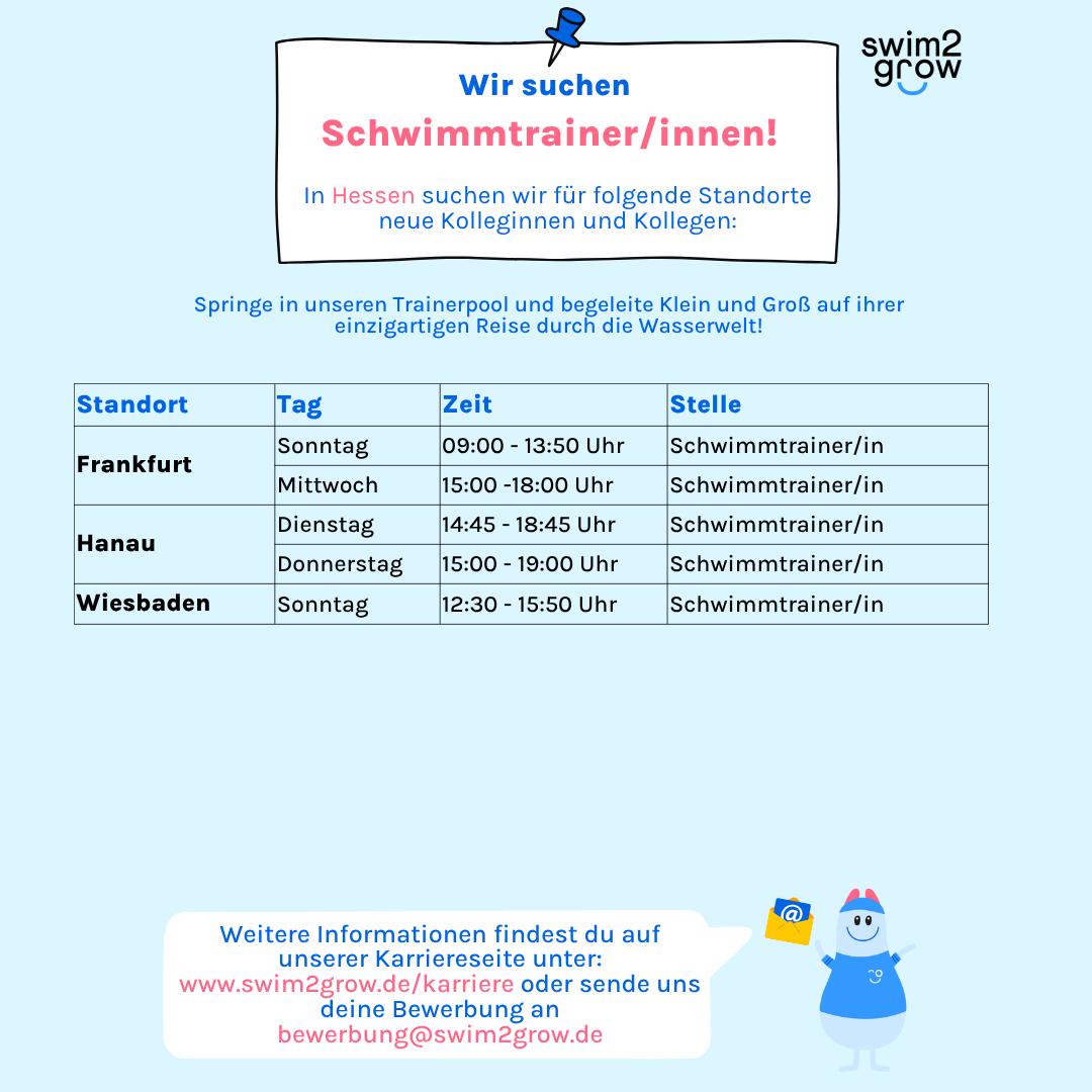 Wir suchen Schwimmtrainer in Hessen