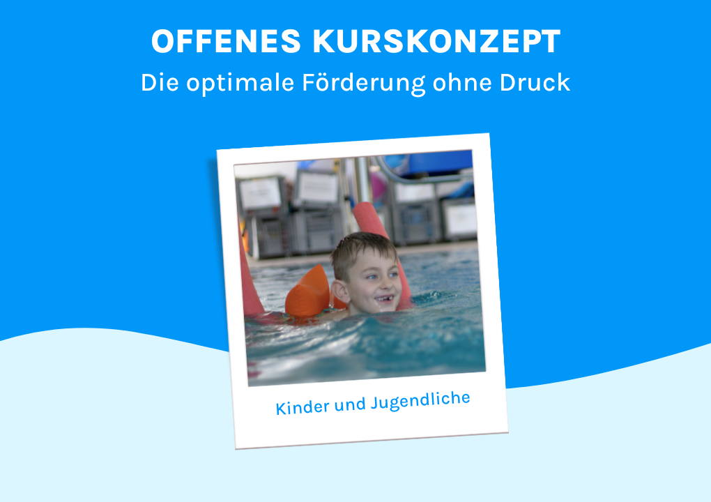 Kind schwimmt unter Poolnudel durch 