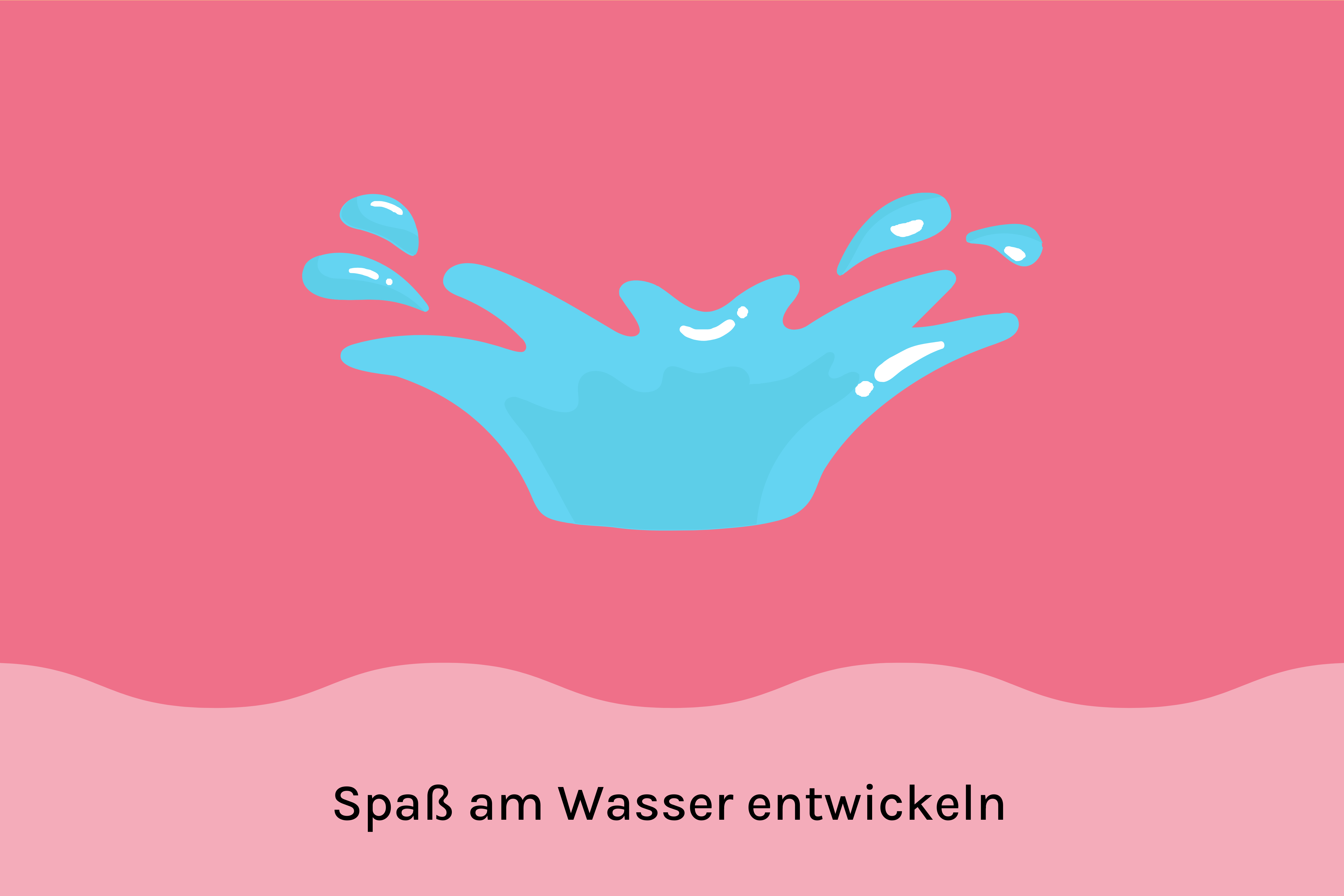 Spaß am Wasser entwickeln rosa Bild mit einem Wasserspritzer