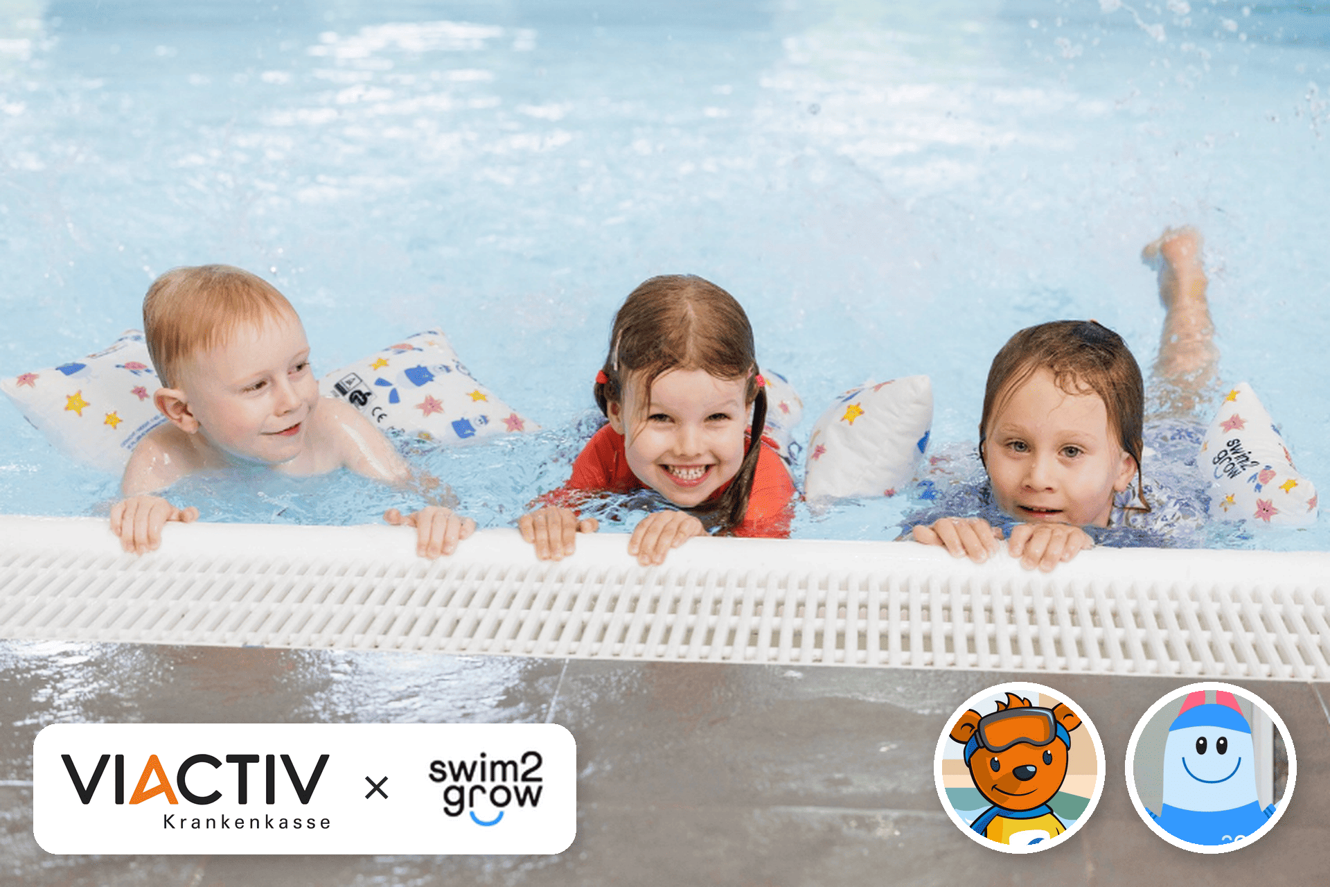 swim2grow und VIACTIV Logo